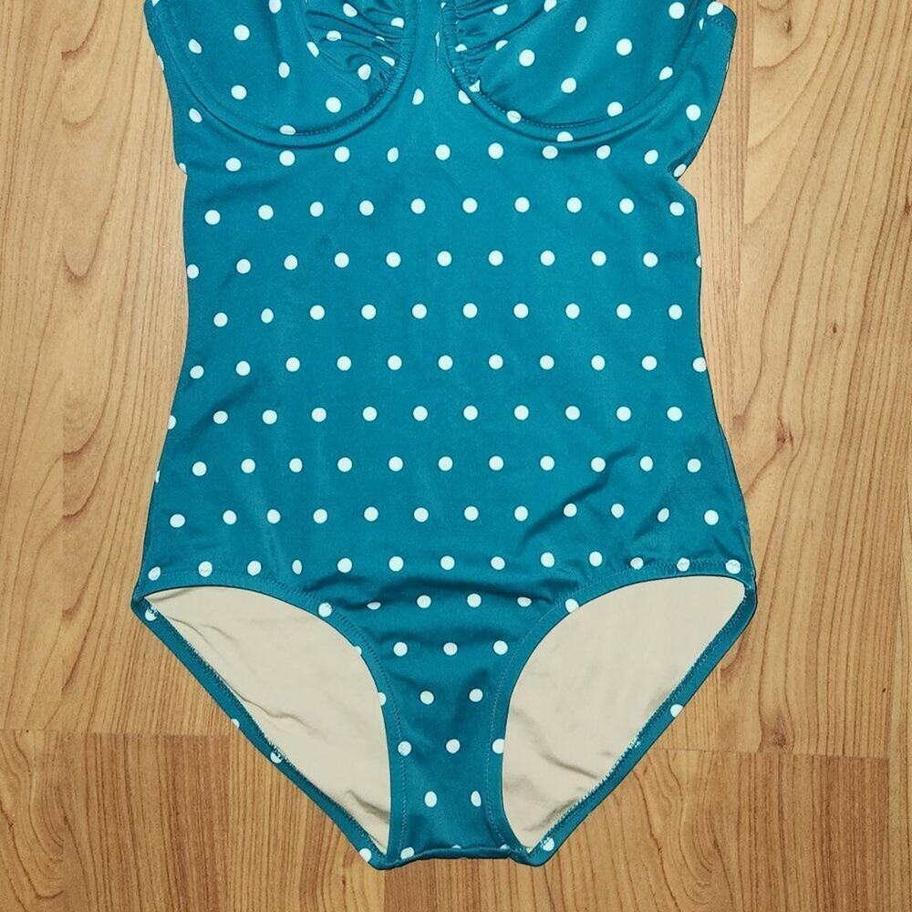 J. Crew Red Polka Dot Convertible Strap Swimsuit Size 6 - Picture 3 of 7